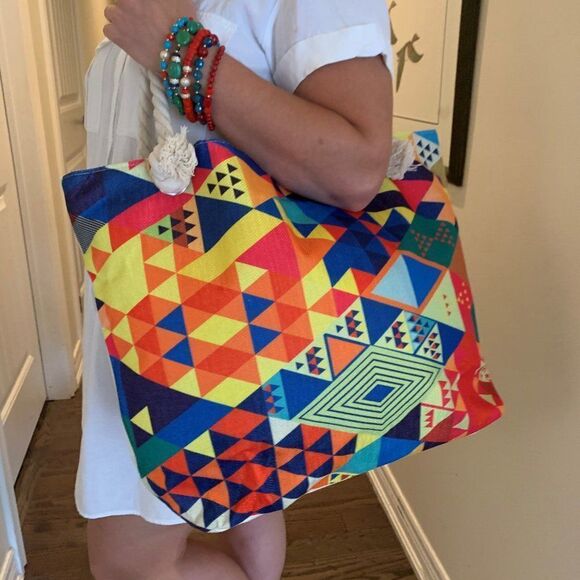 Bag, beach, shopping, canvas, fabulous colour, large sized, fully lined, new - Picture 5 of 15